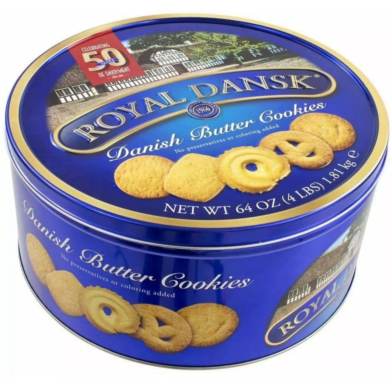 Royal Dansk Kelsen Danish Baked Pure Butter Cookies Biscuit Large Tin Pack 1.8kg