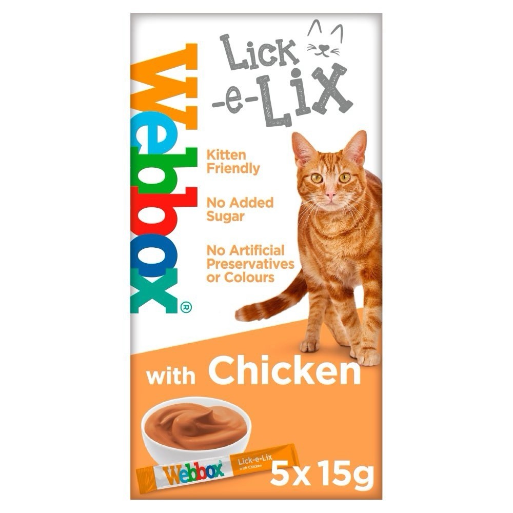 Webbox Lick e Lix Cat Delight Tasty Yoghurt Cat Treat - Chicken 10 x (5 x 15g)