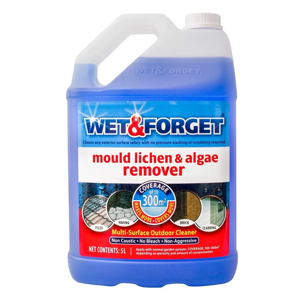 2 x 5L Wet & Forget Mould, Lichen & Algae Remover, Outdoor Cleaning Solution