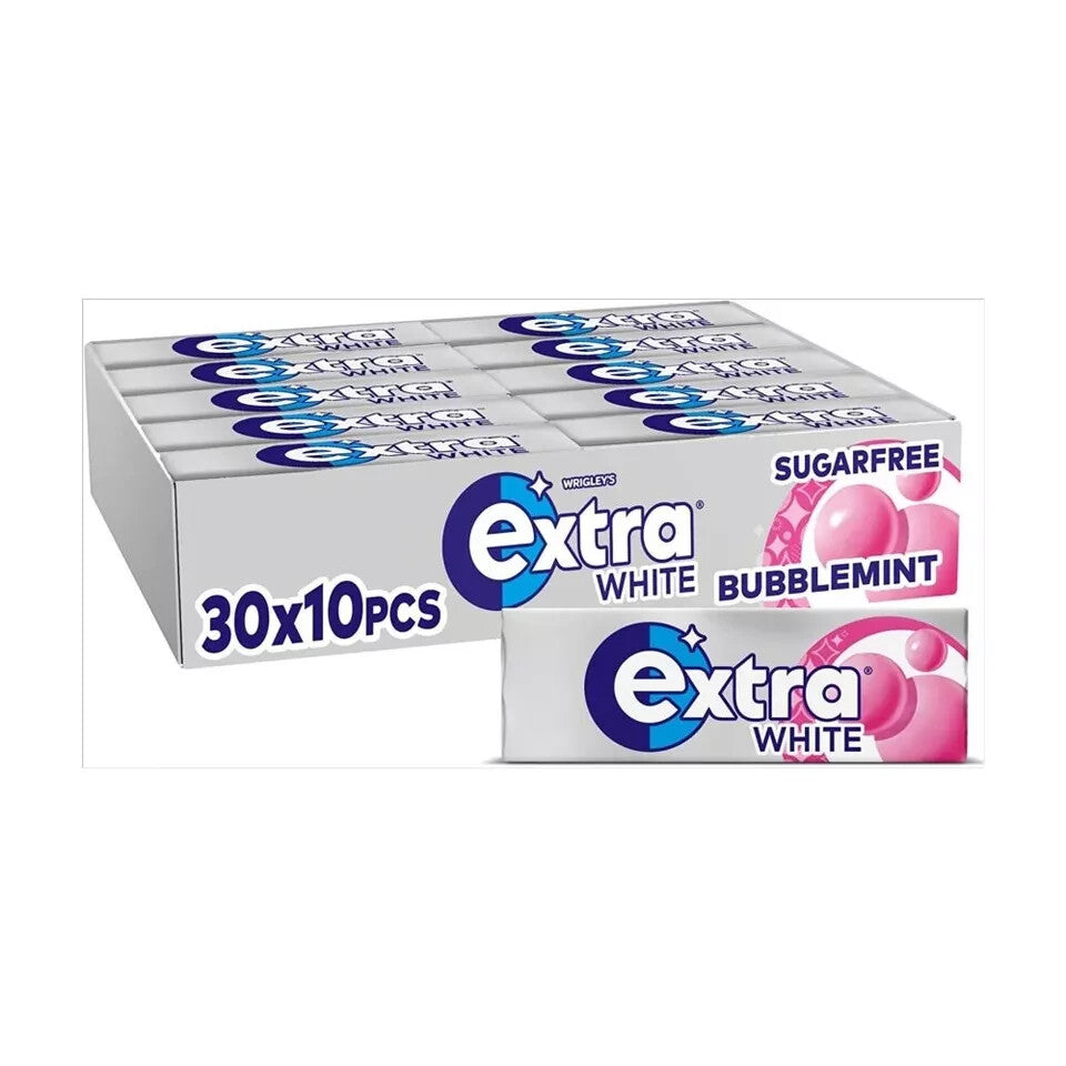 New Wrigley's 30 Packets Extra Chewing Gum Bubblemint Sugar Free Wrigleys Packs
