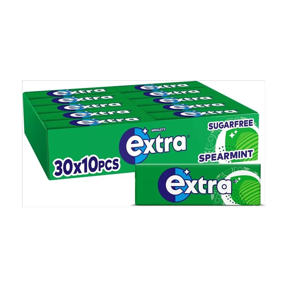 30 Packs Wrigley's Extra Chewing Gum Spearmint Sugar Free Best One