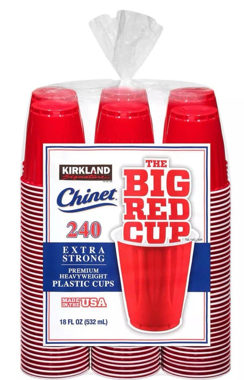 Kirkland Signature Chinet Big Red Extra Strong Plastic Drink 532ml Pack 240 Cups