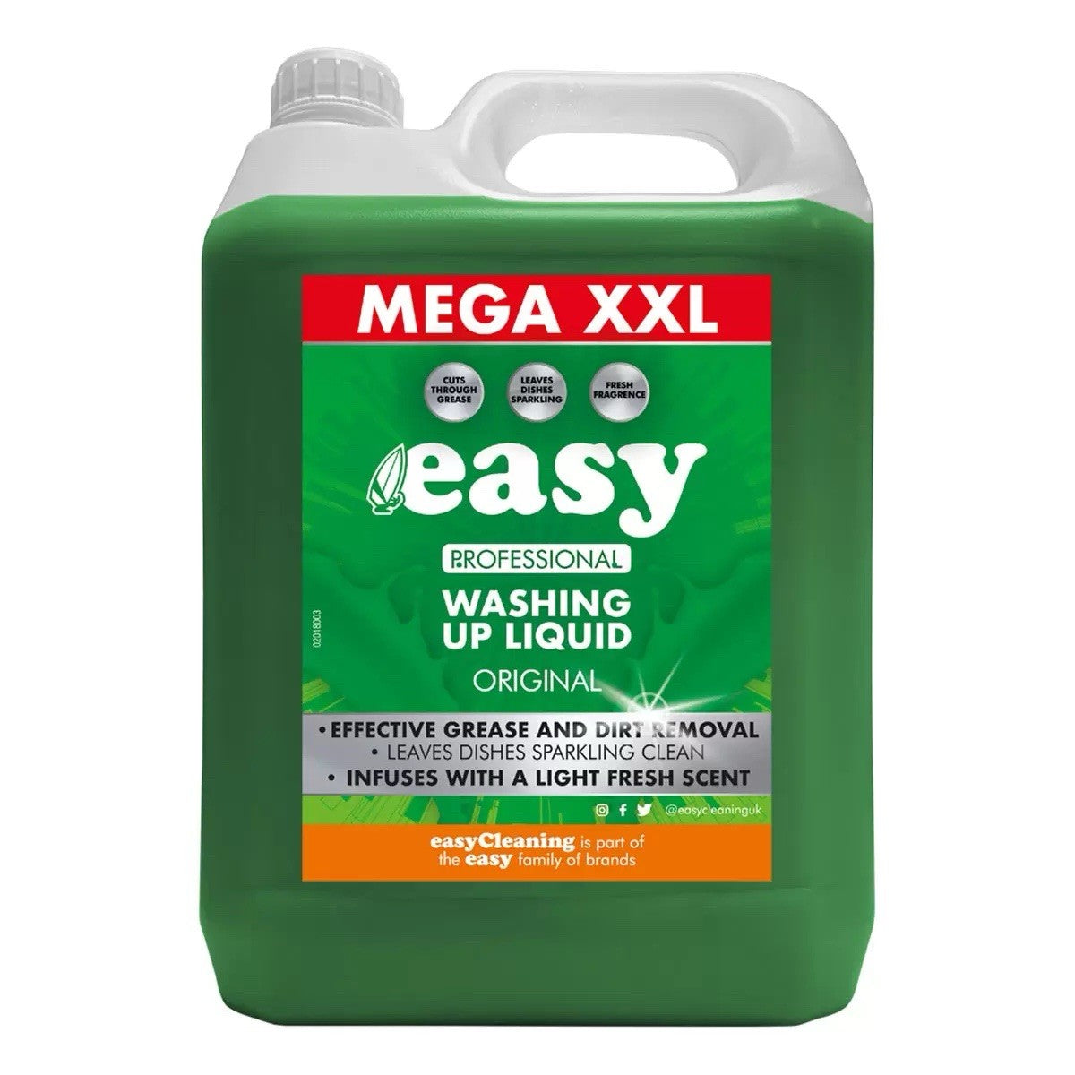 Easy Original Dish Washing Up Liquid Clean Scent Detergent Kitchen Soap Pack 5L