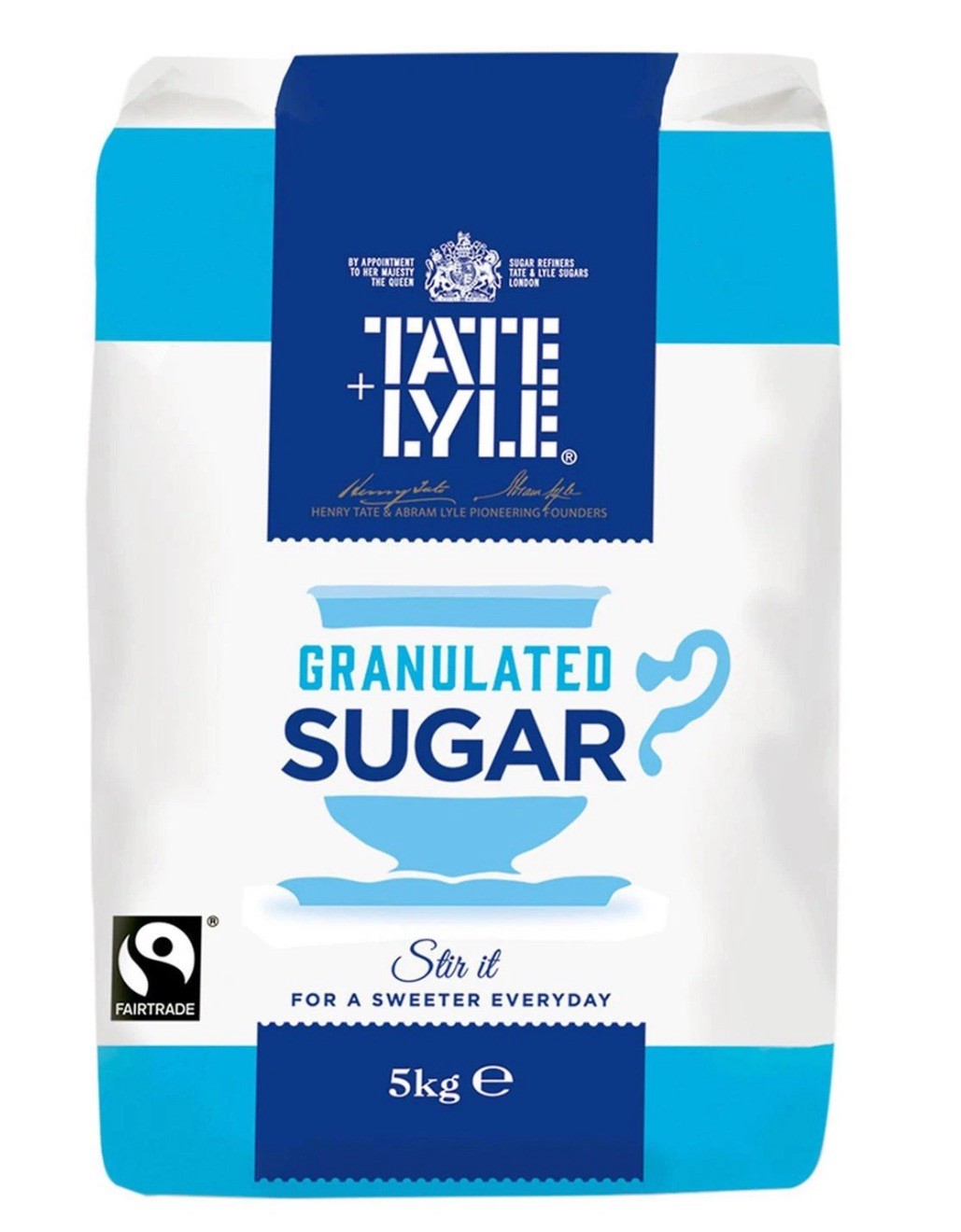Tate and Lyle Granulated Pure Cane Tea Coffee White Sugar Big Large Bag Pack 5Kg