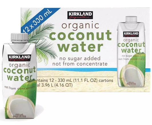 Kirkland Signature Organic Coconut Water Palm Tree No Sugar Carton Pack 12x330ml
