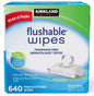 Kirkland Signature Flushable Wipe Moist Clean Soft Fresh 10 x 64 Pack 640 Sheets