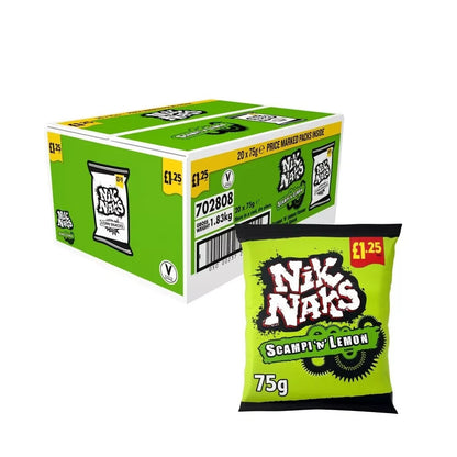 Nik Naks Scampi 'N' Lemon NikNaks Crisps 75g Full Case of 20