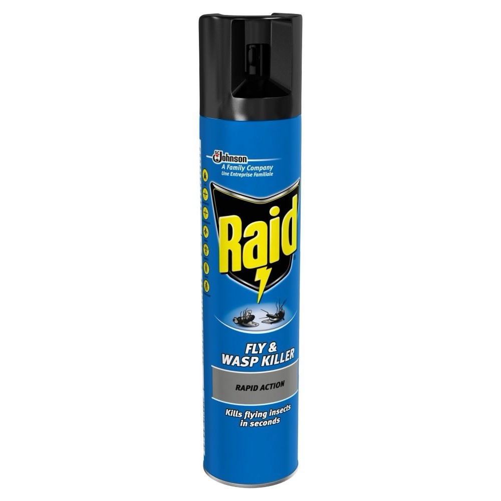 Raid Fly & Wasp Killer Rapid Action Spray 300ml X6 white lid FAST FREE SHIPPING