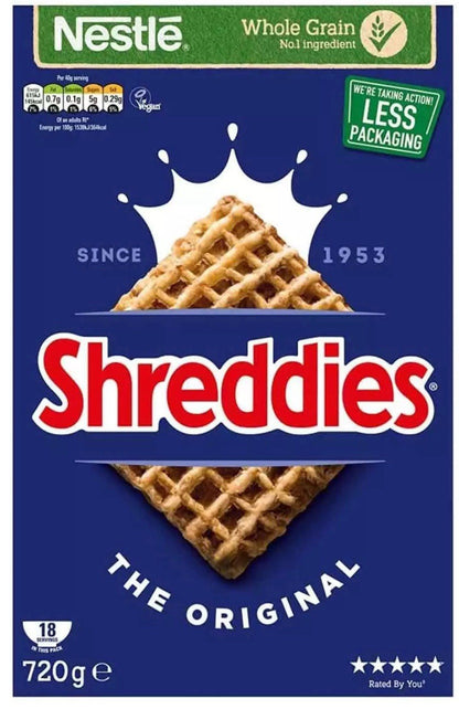 2x Nestle Shreddies The Original Breakfast Cereal, Contains Iron & Vitamins 630g