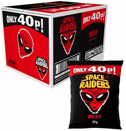 Space Raiders 25g Box of 36 Packs BEEF FLAVOR  limited time ~good 