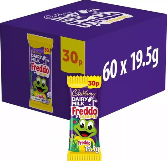 Cadburys Dairy Milk Freddo Caramel Box of 60 19.5g Bars, Only  £18.99