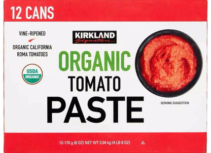 Kirkland Signature Organic Tomato Paste Pizza Pasta Sauce Tin Cans Pack 12x170g