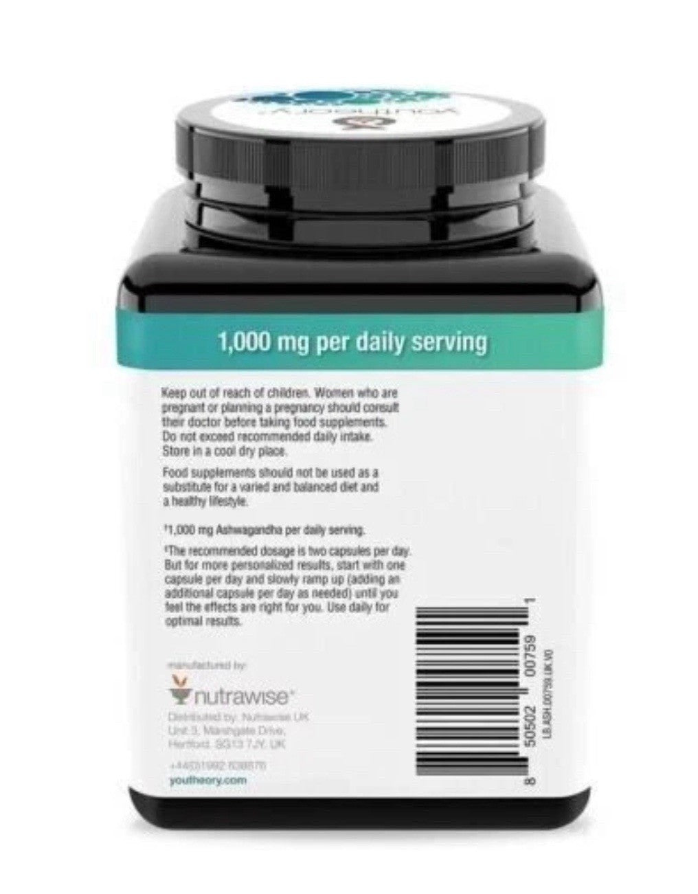 Youtheory Ashwagandha-Helps Resist Stress Vitality Supplement Capsules 150 Count