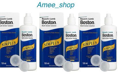 3 Packs 120ML Bausch & Lomb Boston Simplus Solution BB 08/2026