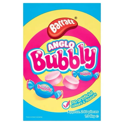 Full Box of 240 Anglo Bubbly Pink Bubble Gum Retro Sweet Free Tracked Delivery