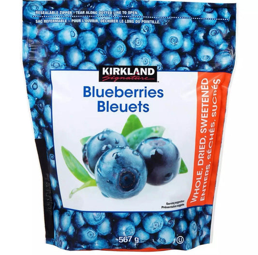 Kirkland Signature Whole Dried Blueberries Sweet Plump Dry Fruit Snack Pack 567g