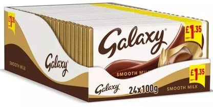 Galaxy Milk Smooth Chocolate Full Case 24 X100g  Tracked Postage