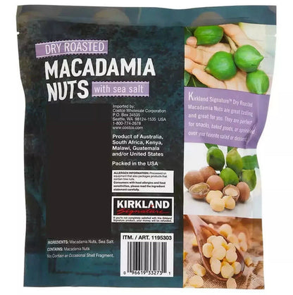 Kirkland Signature Dry Roasted Macadamia Nuts with Sea Salt Snack Nuts Pack 680g