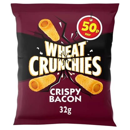 Wheat Crunchies Crispy Bacon Flavour Wheaty Tubes | Full Case Of 16 X 70g Bags