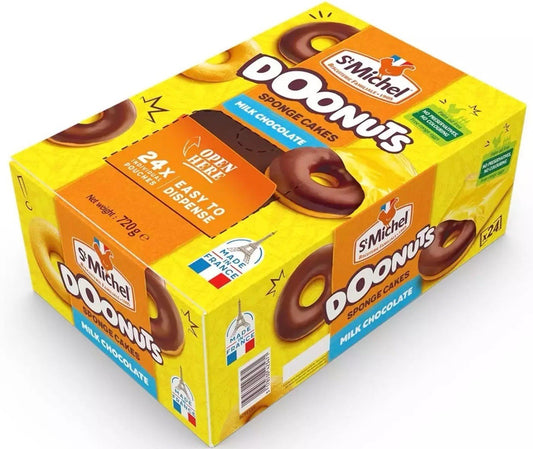 St Michel Chocolate Coated Doonuts Snack Ring Sponge Cakes Bite Donuts 720g Pack