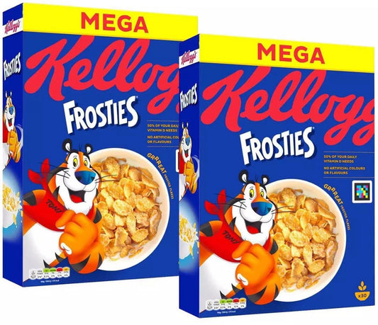 Kellogg's Frosties Breakfast Cereal Crunchy Frosted Corn Flake Tiger Pack 2x925g