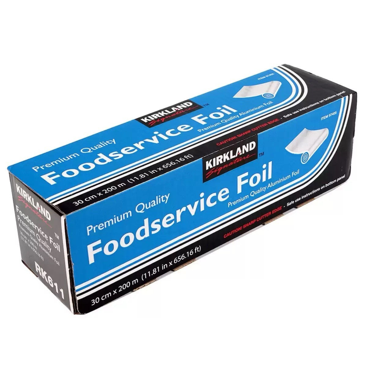 KIRKLAND SIGNATURE PREMIUM QUALITY FOODSERVICE ALUMINIUM FOIL 30CM X 200M