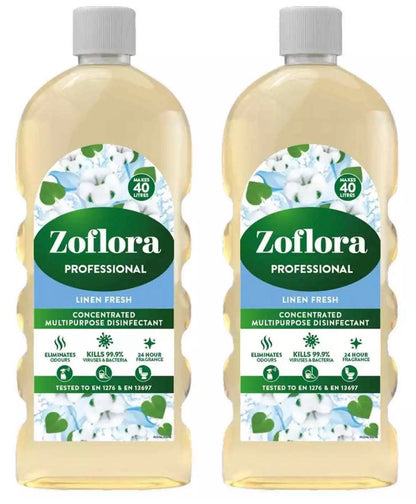 Zoflora Concentrated Multipurpose Disinfectant All Day Linen Fresh Pack 2 x 1L