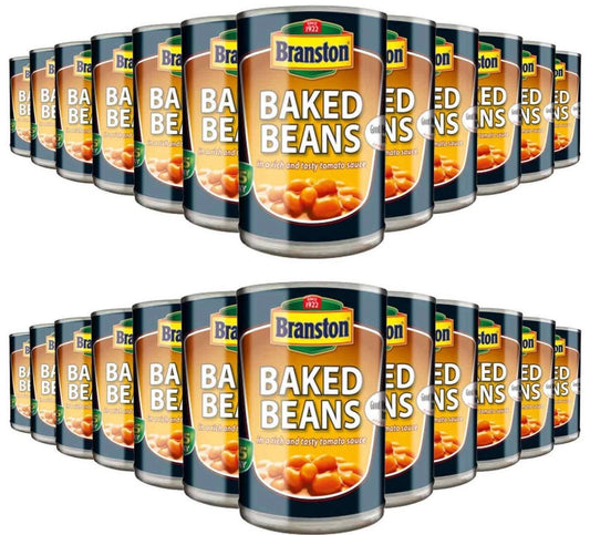 Branston Baked Beans In Tomato Sauce Rich Flavour Tin Cans Big Pack 24 x 410g