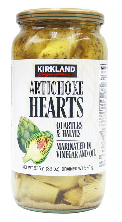 Kirkland Signature Artichoke Hearts Marinated in Vinegar & Oil Jar Pack 2 x 935g