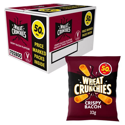 Wheat Crunchies Crispy Bacon Flavour Wheaty Tubes | Full Case Of 16 X 70g Bags