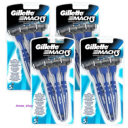 20 x Gillette Mach3 Disposable Razor Mens Shaving Handled Razors Blades