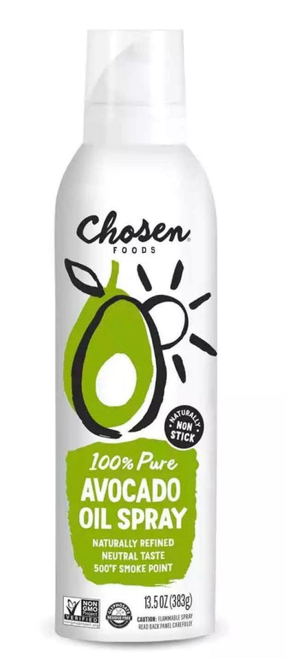 Chosen Food Pure Avocado Oil Cooking Spray Non-Stick Neutral Taste Pack 2x383ml