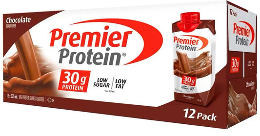 Premier Protein Chocolate Flavour Drink Shakes Low Sugar & Fat Pack 12 x 325ml