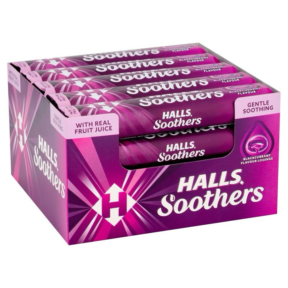 HALLS Soothers Blackcurrant Flavour  20 x 45g Full Box