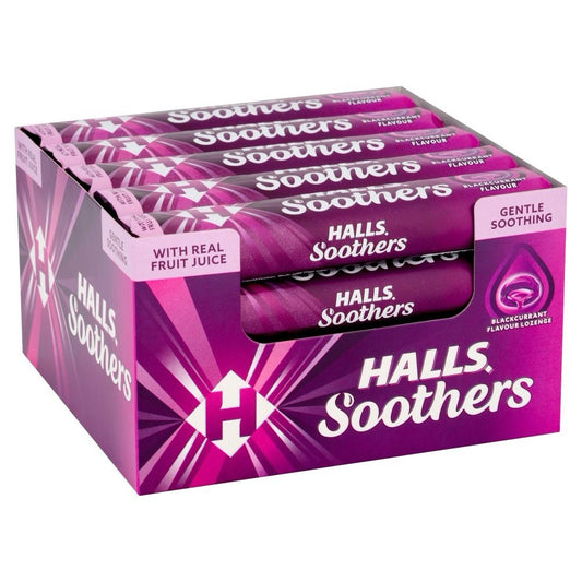 HALLS Soothers Blackcurrant Flavour  20 x 45g Full Box