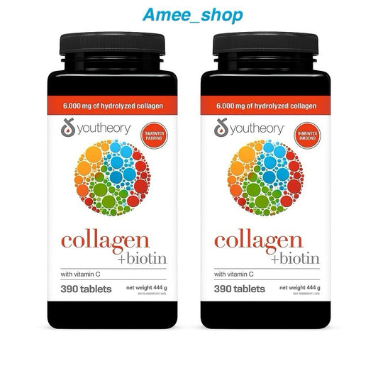 2 x Collagen + Biotin Youtheory Advanced Formula Health Vitamins Total 780