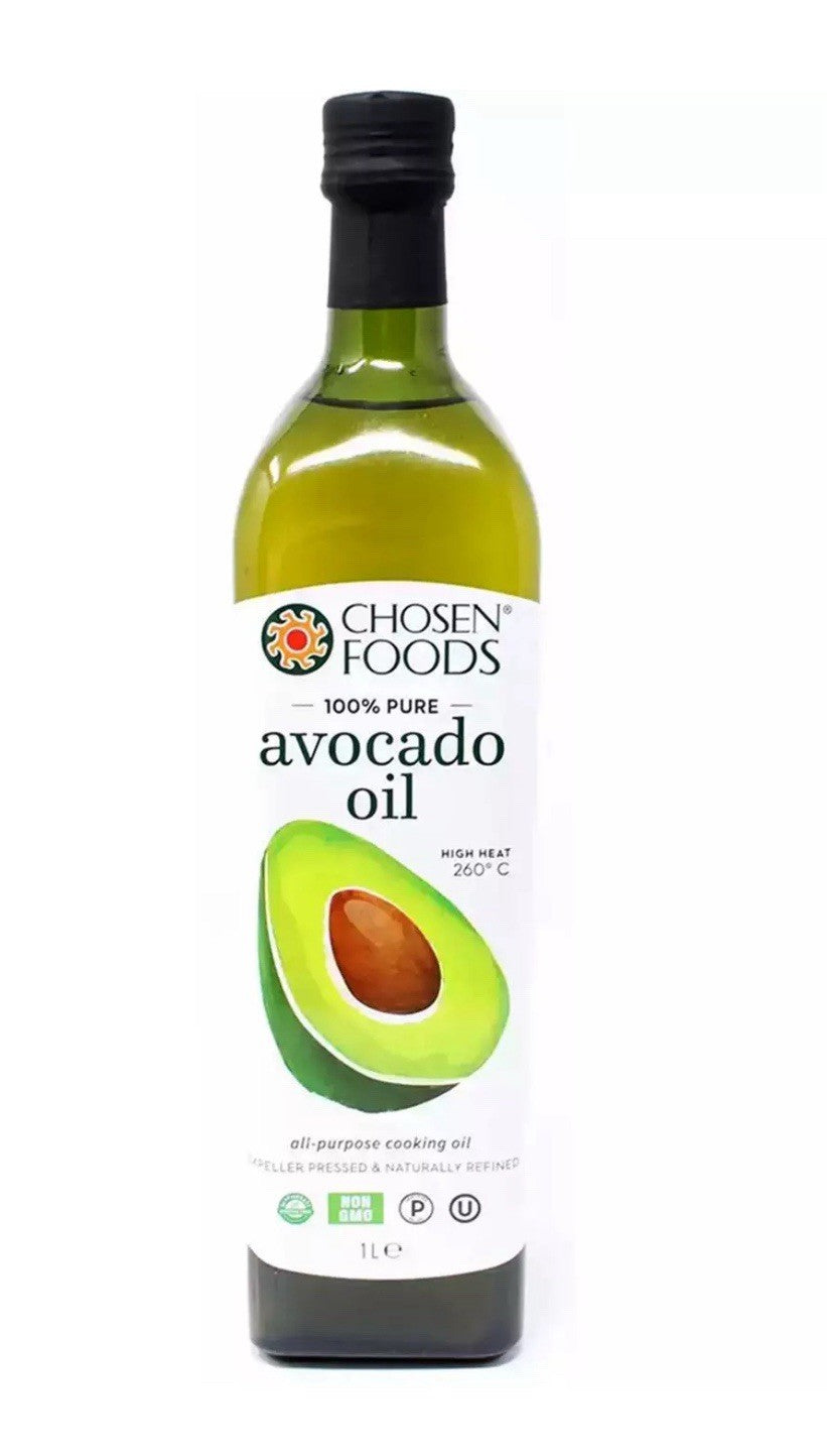 Chosen Foods 100% Pure Avocado Oil All Purpose Natural Cooking Bottle Pack 1L