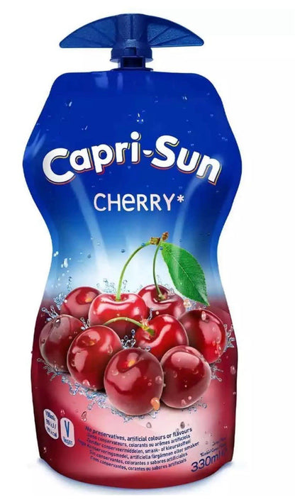 Capri-Sun Cherry Juice Drink Sport Resealable Pouch Kid Party Box Pack 15x 330ml