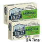 24 x 124g Select Sardines in Olive Oil Skinless Boneless Sustainably Harvest
