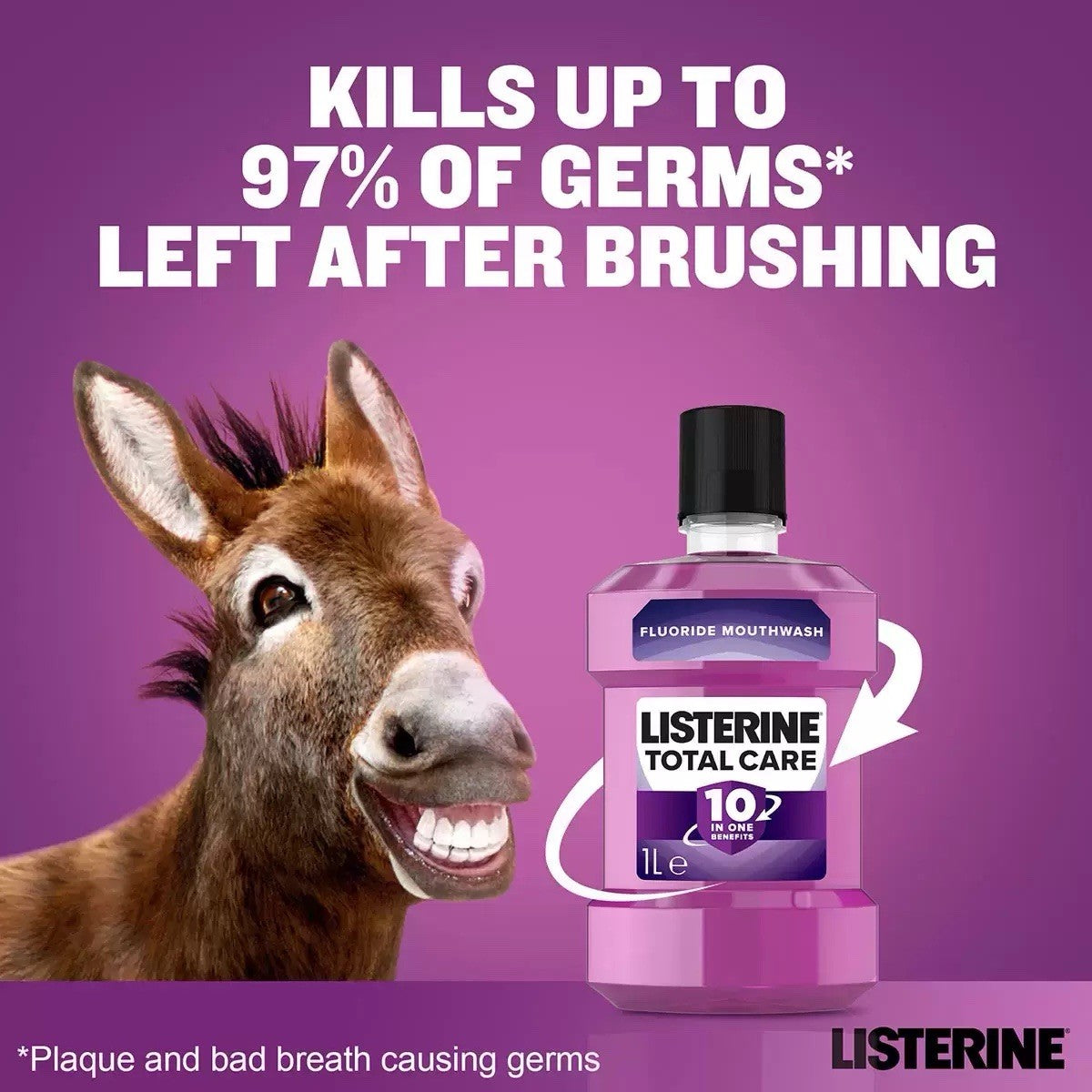 2 x 1 Litre Listerine Total Care Clean Mint Mouthwash Listerene