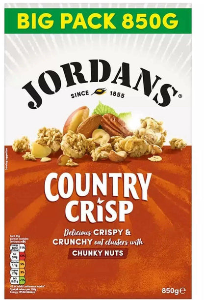 Jordans Country Crisp Chunky Nuts Oat Clusters Wholegrain Cereal Pack of 2x 850g