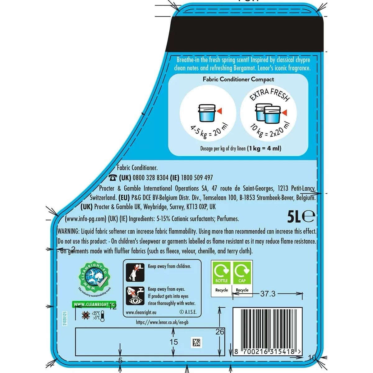 Lenor Professional Fabric Conditioner Spring Awakening 1 x 5 Litre 250 Wash