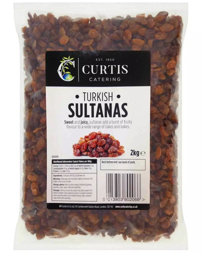 Curtis Sultanas Sweet & Juicy Turkish Dried Currant Succulent Raisins Pack 2kg