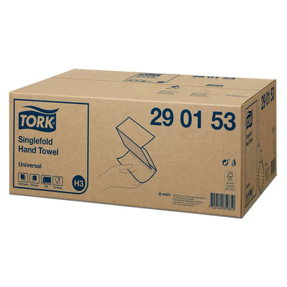 Tork Hand Paper Towels Single Fold 2 Ply Universal Zig Zag 4,500 Sheets White H3