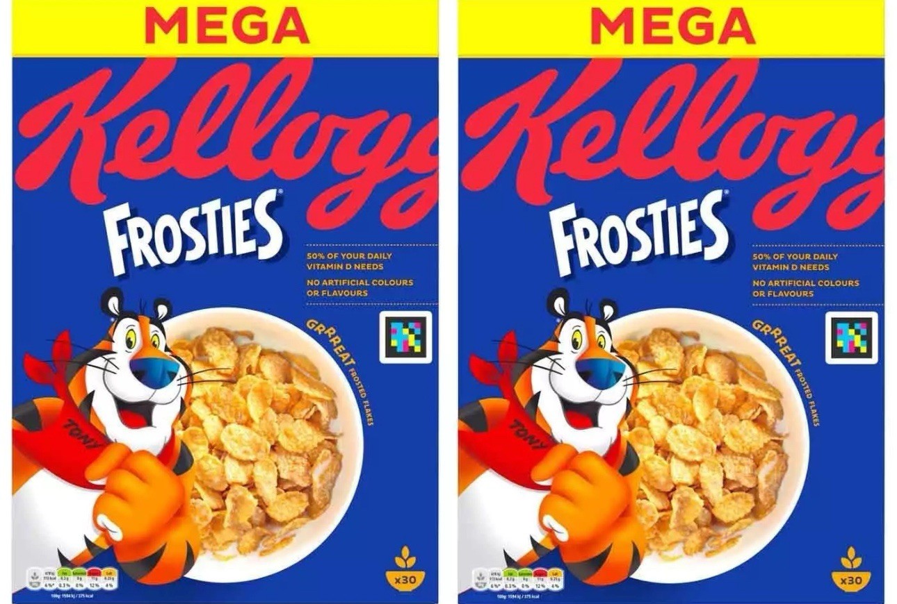 Kellogg's Frosties Breakfast Cereal Crunchy Frosted Corn Flake Tiger Pack 2x925g