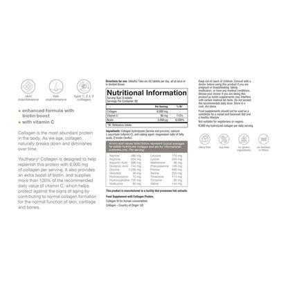 2 x Collagen + Biotin Youtheory Advanced Formula Health Vitamins Total 780