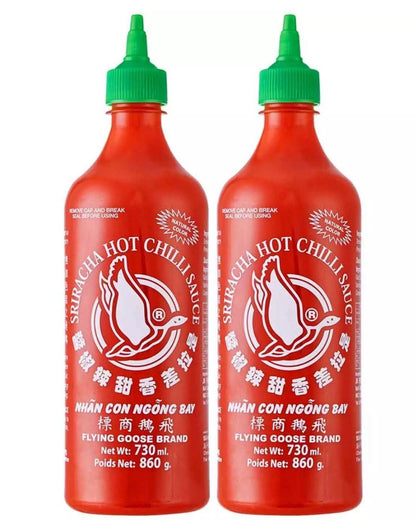 Flying Goose Brand Sriracha Hot Chilli Sauce Flavour Spicy Taste Pack 2 x 730ml