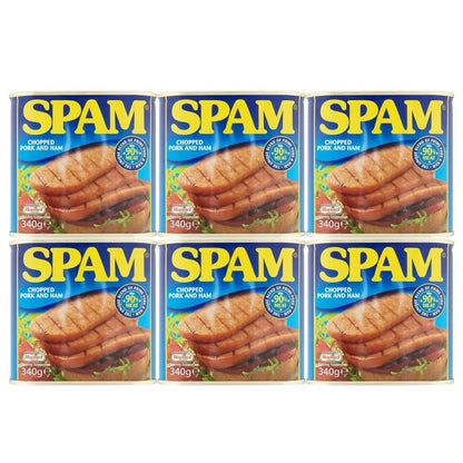 6 Tins Spam Chopped Pork & Ham 340g