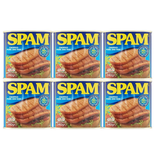 6 Tins Spam Chopped Pork & Ham 340g