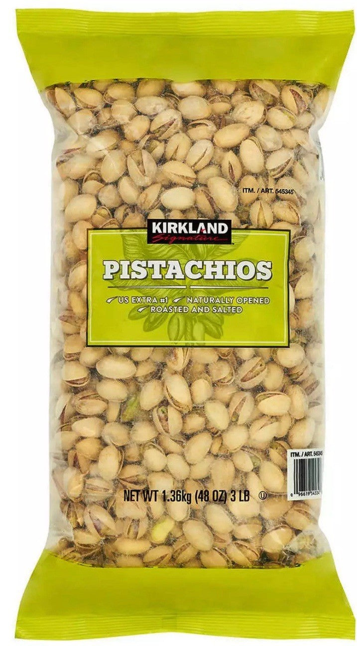 Kirkland Signature Premium Tasty Roasted Salted Open Pistachios Nuts Pack 1.36kg